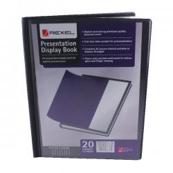 Cheap Stationery Supply of Rexel Presentation A4 Display Book Black 20 Pocket 12710BK Office Statationery