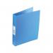 The photo shows a stack of 10 blue polypropylene ring binders, labeled as ACCO Brands Ring Binders Rexel Budget 2 Ring Binder. Each binder has the brands logo printed on its cover, and can hold A4-sized documents.