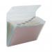 The photo shows a set of 10 Rexel Ice Expanding Files, each with 6 pockets and made of polypropylene. The A4 sized files are clear, allowing for easy organization and visibility of documents. The expandable design provides plenty of storage space for various paperwork.