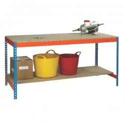 Cheap Stationery Supply of Blue and Orange Workbench With Lower Shelf L1800xW750xD900mm 378931 SBY22560 Office Statationery