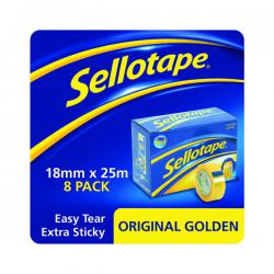 Cheap Stationery Supply of Sellotape Original Golden Tape 18mm x 25m (8 Pack) SE04993 Office Statationery