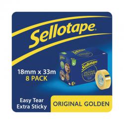 Cheap Stationery Supply of Sellotape Original Golden Tape 18mmx33m (Pack of 8) 1443251 SE04994 Office Statationery
