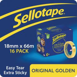 Cheap Stationery Supply of Sellotape Original Golden Tape 18mmx66m (Pack of 16) 1443252 SE04995 Office Statationery