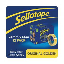 Cheap Stationery Supply of Sellotape Original Golden Tape 24mmx66m (Pack of 12) 1443268 SE04998 Office Statationery