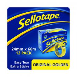 Cheap Stationery Supply of Sellotape Original Golden Tape 24mmx66m (Pack of 12) 1443268 SE04998 Office Statationery