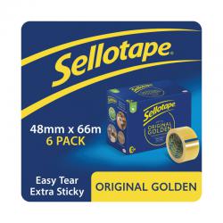 Cheap Stationery Supply of Sellotape Original Golden Tape 48mmx66m (Pack of 6) 1443304 SE04999 Office Statationery
