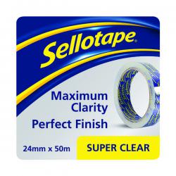 Cheap Stationery Supply of Sellotape Super Clear Tape 24mm x 50m (6 Pack) SE05022 Office Statationery
