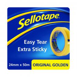 Cheap Stationery Supply of Sellotape Original Golden Tape 24mm x 50m (12 Pack Clipstrip) SE05594 Office Statationery
