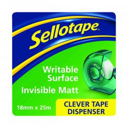 Cheap Stationery Supply of Sellotape Clever Tape and Dispenser 18mmx25m (Pack of 7) 1766004 Office Statationery