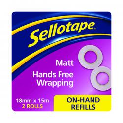 Cheap Stationery Supply of Sellotape On-Hand Refill Invisible Tape 18mm x 15m (Pack of 2) 2379006 SE05996 Office Statationery