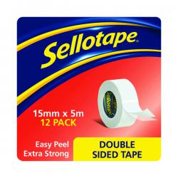 Cheap Stationery Supply of Sellotape Double Sided Tape 15mmx5m (Pack of 12) 1445293 SE15501 Office Statationery