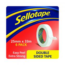 Cheap Stationery Supply of Sellotape Double Sided Tape 25mmx33m (Pack of 6) 1447052 SE2281 Office Statationery