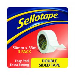Cheap Stationery Supply of Sellotape Double Sided Tape 50mmx33m (Pack of 3) 1447054 SE2294 Office Statationery