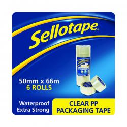 Cheap Stationery Supply of Sellotape Polypropylene Packaging Tape 50mmx66m Clear (Pack of 6) 1445171 SE2452 Office Statationery
