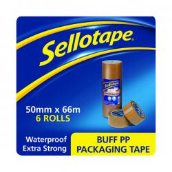 Cheap Stationery Supply of Sellotape Polypropylene Packaging Tape 50mmx66m Brown (Pack of 6) 1445172 SE2456 Office Statationery