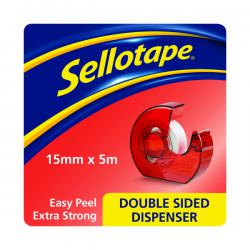 Cheap Stationery Supply of Sellotape Double Sided Tape and Dispenser 15mm x 5m 1766008 SE4275 Office Statationery
