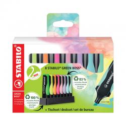 Cheap Stationery Supply of Stabilo Green Boss Highlighter Desk Set Assorted (Pack of 8) 6070/08-5 SS57284 Office Statationery