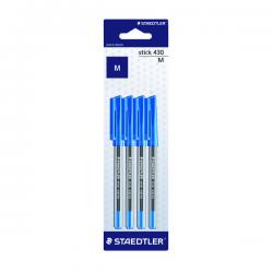 Cheap Stationery Supply of Staedtler Stick 430 Pen Medium Blue (Pack of 40) 430 M3BK 4LA ST00918 Office Statationery