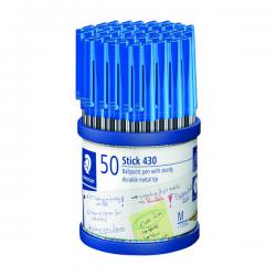 Cheap Stationery Supply of Staedtler Stick 430 Ballpoint Pen Medium Blue (Pack of 50) 430-M3 ST40738 Office Statationery
