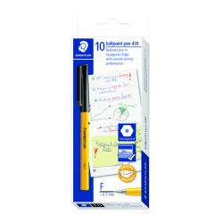 Cheap Stationery Supply of Staedtler Stick 430 Ballpoint Pen Fine Black (Pack of 10) 430F-9 ST41079 Office Statationery