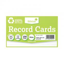 Cheap Stationery Supply of Silvine Climate Friendly Lined Record Cards 5 x 3in 553RE SV00901 Office Statationery