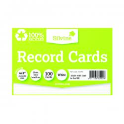 Cheap Stationery Supply of Silvine Climate Friendly Lined Record Cards 6 x 4in 564RE SV00902 Office Statationery