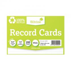 Cheap Stationery Supply of Silvine Climate Friendly Lined Record Cards 6 x 4in 564RE SV00902 Office Statationery