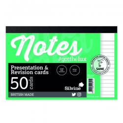 Cheap Stationery Supply of Silvine Revision Presentation and Note Cards White (Pack of 20) CR50-C SV01891 Office Statationery