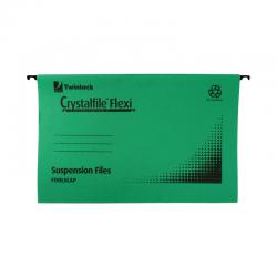 Cheap Stationery Supply of Rexel Crystalfile Flexi Standard Foolscap Green (Pack of 50) 3000040 TW13771 Office Statationery