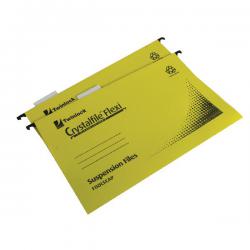 Cheap Stationery Supply of Rexel Crystalfile Flexi Standard Foolscap Yellow (Pack of 50) 3000043 TW13774 Office Statationery