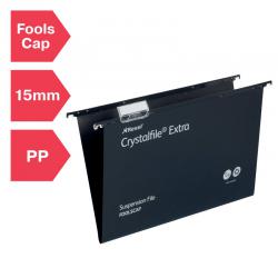 Cheap Stationery Supply of Rexel Crystalfile Extra 15mm Suspension File Black (Pack of 25) 3000080 TW15502 Office Statationery