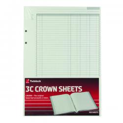 Cheap Stationery Supply of Rexel Crown 3C F9 Treble Cash Refill Sheets (Pack of 100) 75849 TW75849 Office Statationery