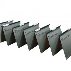 Cheap Stationery Supply of Rexel Crystalfile Linked Suspension File Foolscap Green (Pack of 50) 78650 TW78650 Office Statationery