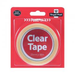 Cheap Stationery Supply of Postpak Clear Sticky Tape 25mmx66m (Pack of 24) 9721744 UB35910 Office Statationery