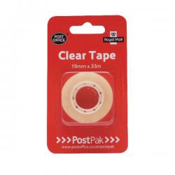 Cheap Stationery Supply of Postpak Clear Sticky Tape 19mmx33m (Pack of 12) 7UB70980 UB70980 Office Statationery