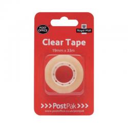 Cheap Stationery Supply of Postpak Clear Sticky Tape 19mmx33m (Pack of 12) 7UB70980 UB70980 Office Statationery