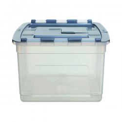 Cheap Stationery Supply of Whitefurze Tote Box 45 Litre Clear with Silver Lid S02031LY WFH00062 Office Statationery