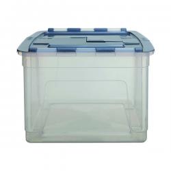 Cheap Stationery Supply of Whitefurze Tote Box 55 Litre Clear with Silver Lid S01041WF WFH03671 Office Statationery