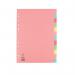 A4 Manilla Divider 12-Part Pink with Assorted Tabs WX01515 WX01515
