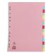 A4 Manilla Divider 15-Part Pink With Multi-Colour Tabs WX01516