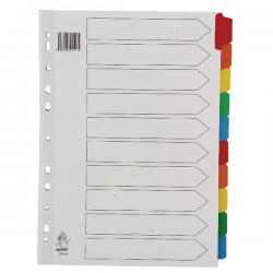Cheap Stationery Supply of A4 Mylar Divider 10-Part White With Multi-Colour Tabs WX01526 WX01526 Office Statationery