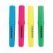 The WB Highlighters Hi-Glo Highlighter pack of 10 features a chisel tip and is assorted in vibrant colors. The pack has a sleek design and each highlighter has a silver body with the brand name in black font. The chisel tip allows for precise highlighting and the bright shades make your notes stand out.