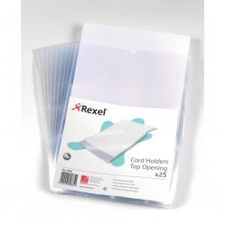 Cheap Stationery Supply of Rexel Card Holder Open On Short Edge A4 Polypropylene (Pack 25) Office Statationery