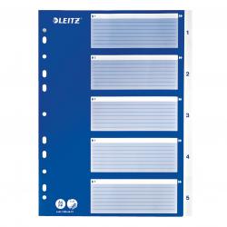Cheap Stationery Supply of Leitz Polypropylene 1 to 5 Dividers A4 - White - Outer carton of 25 Office Statationery