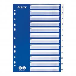 Cheap Stationery Supply of Leitz Polypropylene 1 to 12 Dividers A4 - White - Outer carton of 15 Office Statationery