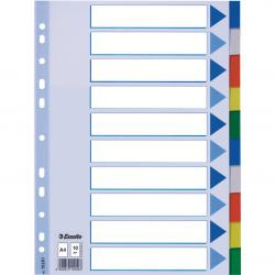 Cheap Stationery Supply of Esselte Divider A4 Polypropylene 10 Tabs Multicolour - Outer carton of 10 Office Statationery