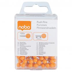 Cheap Stationery Supply of Nobo Notice Board Push Pins Orange (Pack 100) Office Statationery