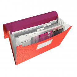 Cheap Stationery Supply of Leitz Urban Chic Expanding File with 5 Compartments, Elastic Band Fastener, Red/Purple, A4 - Outer carton of 5 Office Statationery