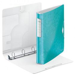 Cheap Stationery Supply of Leitz WOW Ringbinder A4 Polypropylene 4 D-Ring 30mm Ice Blue - Outer carton of 5 Office Statationery