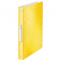 Cheap Stationery Supply of Leitz WOW Ring Binder. Polypropylene. 25 mm, 4 Round Ring mechanism. A4. Yellow. - Outer carton of 10 Office Statationery